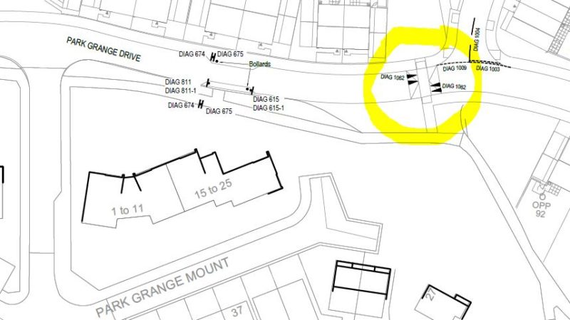 Park Grange Drive - proposed speed hump location