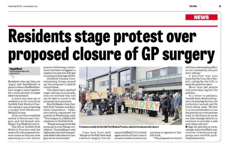 Article from the Sheffield Star covering the protest
