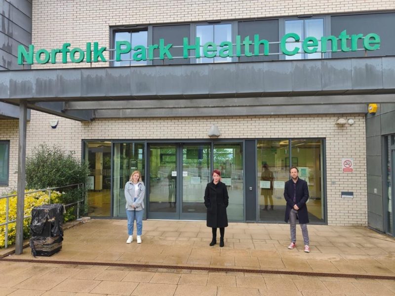 Cllr Sophie Wilson, Louise Haigh MP and Cllr Ben Miskell fought hard to save the Doctor’s Surgery